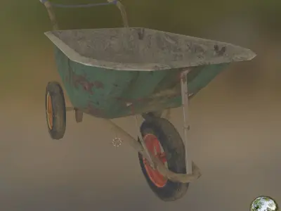 wheel barrow Low-poly 3D model