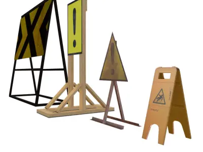 Road signs for games and VR Low-poly 3D model