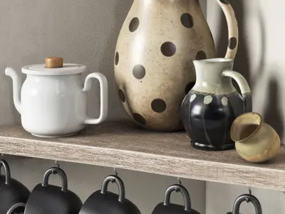 Decorative set for the kitchen - Provence 3D model