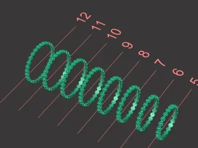 Thin simple  flower stackable band ring 3d model US zise chart 3D print model