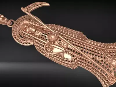 Santa Muerte Holy Death Grim Reaper Necklace Pendant Jewelry 3D print model