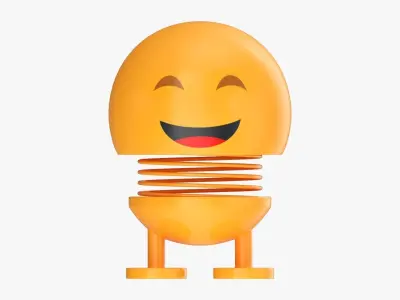 Car spring toy figure 01 happy smile 3D model