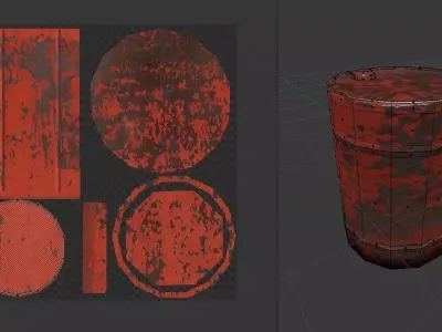 Barrel Low-Poly Mobile Game Model Free low-poly 3D model