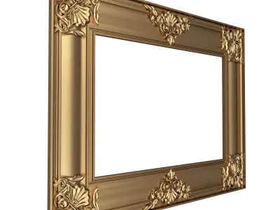 Classic Frame and Mirror 078 Low-poly 3D model