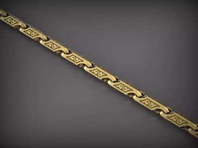 Jewelry chain Gold chain silver chain bracelet 3D print model 3D print model