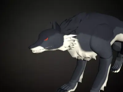 Roblox r6 wolf model Low-poly 3D model Low-poly 3D model