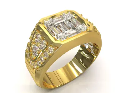 Luxury Mens stl 3dm Ring model mr0292 3D print model