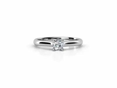 ZDR075 solitaire diamond engagement ring gold 3D print model