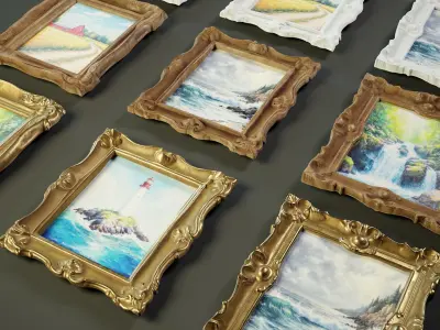 Picture Frames Collection PBR Low-poly 3D model