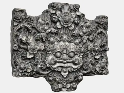  Balinese Concrete Barelief 3 Bas-Relief 3D model