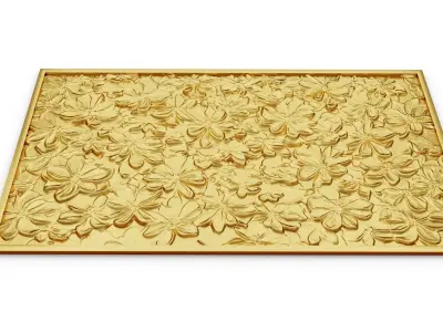 modern panel wall decor set relief stl mural CNC 305  3D model