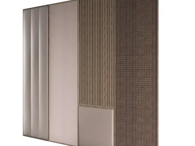 Set of Wooden Headboards 3D model