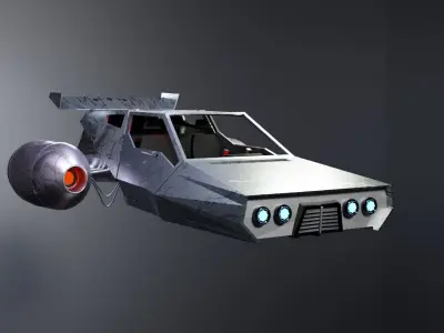 space car Low-poly 3D model