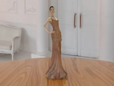 Girl Dress Statue low-poly PBR Ornament figurine VR-AR Low-poly 3D model