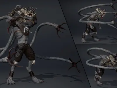 Ghost Mage Tentacle Low-poly 3D model