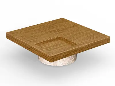 Modern Square Coffee Table  Low-poly 3D model