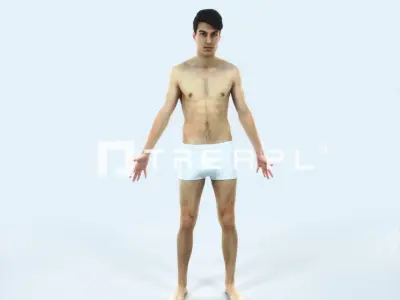 Prime D Beach Animated Rigged Sports Man Low-poly 3D model