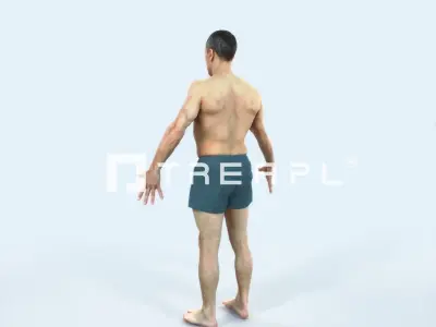 Fortitude G Animated Rigged Beach Sports Man Low-poly 3D model