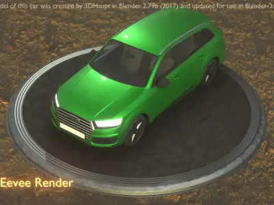 City Car 46 SUV Type-B Green Low-poly 3D model