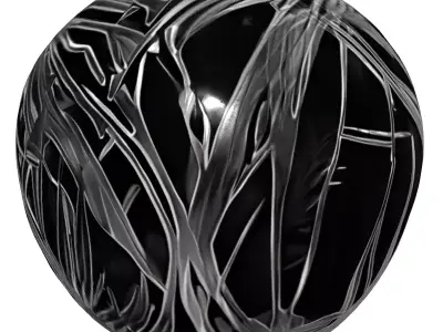 Abstract Intertwined Metal Wire Sphere Low-poly 3D model