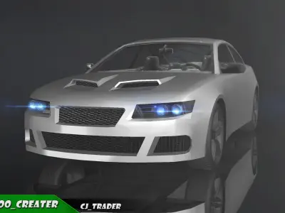 Lowpoly Sports Car Racing Car 3D Model Low-poly 3D model