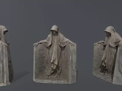 Dark Woman Low-poly 3D model