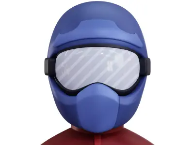 Motocross Player Avatar 3D Icon Low-poly 3D model