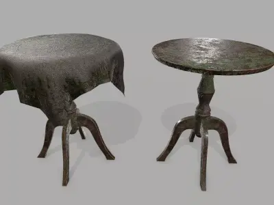 Table with cloth Low-poly 3D model
