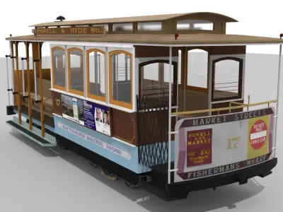 San Francisco Cable Car Low-poly 3D model