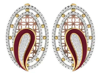 Women Flower Drop Earring 3dm STL OBJ FBX Renders Details 3D print model purchase