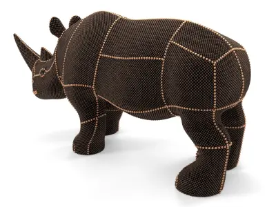 Pearl Rhino decoration statue 3D model