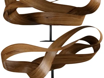 freestanding wooden sculpture Low-poly 3D model