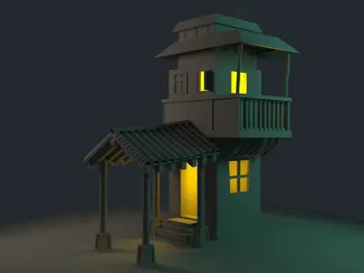 Cartoon House Free 3D model order