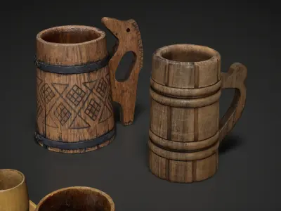  Wooden Props Pack - UE5 and Blender Low-poly 3D model