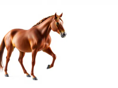 Chestnut Morgan Horse 3D Model with Rich Color Low-poly 3D model