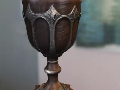 Skull Goblet Medieval  Low-poly 3D model