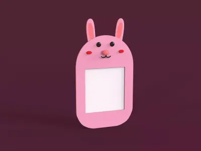 Cartoon Bunny Frame Low-poly 3D model