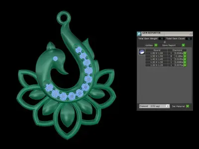 Peacock Pendant 3D print model