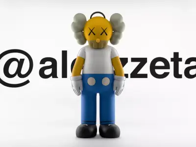 Kaws Homer Simpson Textured Low-poly 3D model