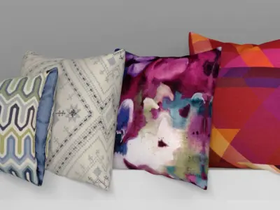 Pillow set decorative pillows - decorative pillows 3D model