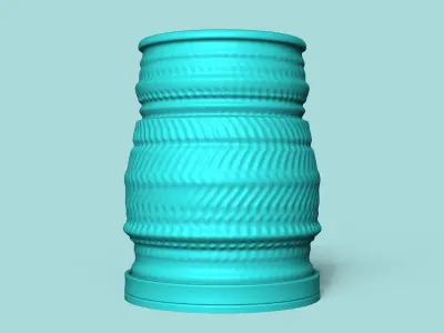 Vase 09 with Plate - Simple Plant Pot - Home Decor 3D print model