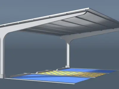 Solar carport for disabled 25U09 3D model
