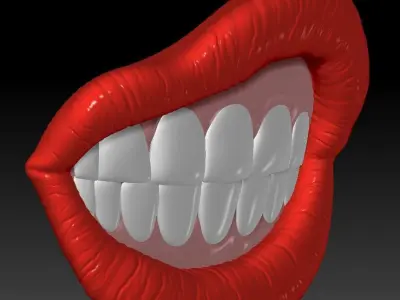 LIPS W TEETH DECOR 3D print model