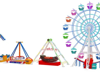 Amusement Park 4 pieces 3D model