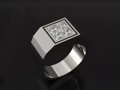 Wide Polished Mens STL 3D Band model mr0327 3D print model