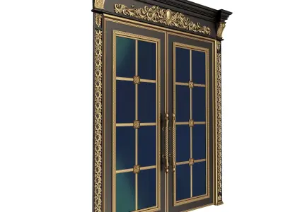 Carved Door Classic 01101 Black Low-poly 3D model