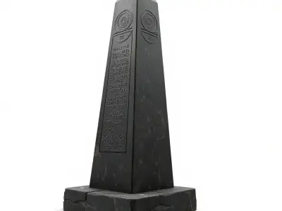 Ancient Stone Obelisk with Inscriptions Model Pack Low-poly 3D model