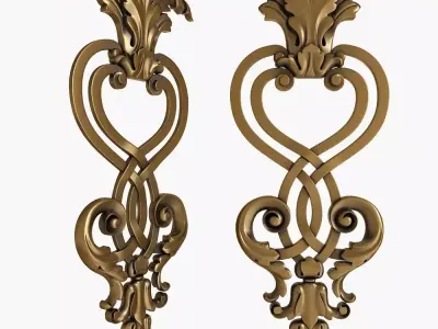Decor two ornate gold wall sconces 3D model