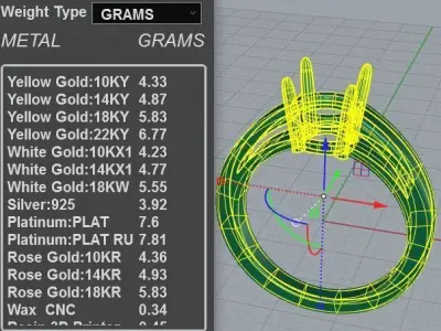 1ct Gemstone Engagement Rings  3D print model