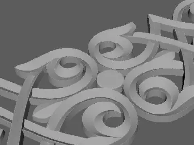 Central decor ornament for furniture 3D model 253